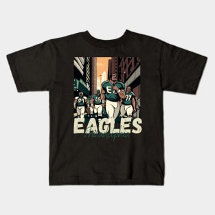 Philadelphia eagles football player graphic design cartoon style beautiful artwork Kids T-Shirt